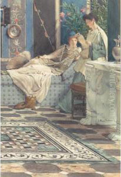 From An Absent One Oil Painting by Sir Lawrence Alma-Tadema