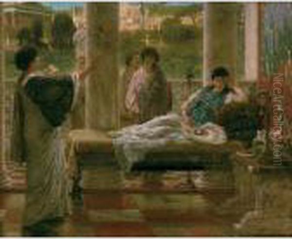 Catullus Reading His Poems At Lesbia's House Oil Painting by Sir Lawrence Alma-Tadema