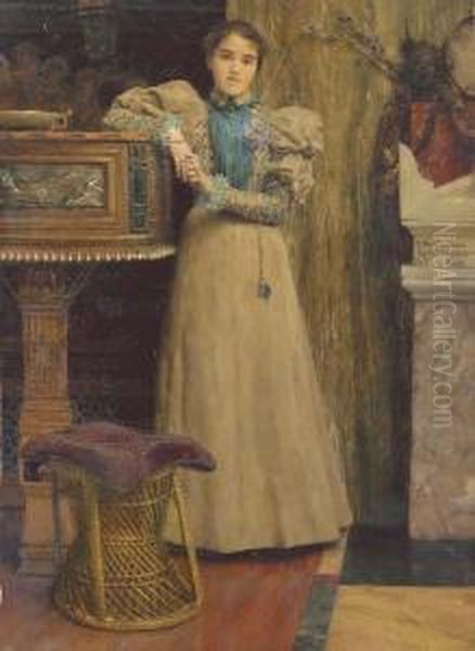 Portrait Of Clothilde Enid, Daughter Of Edward Onslow Ford Oil Painting by Sir Lawrence Alma-Tadema