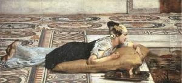 Water Pets Oil Painting by Sir Lawrence Alma-Tadema