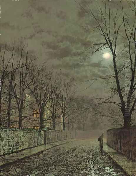 Under the Moonbeams, Knostrop Hall Oil Painting by John Atkinson Grimshaw