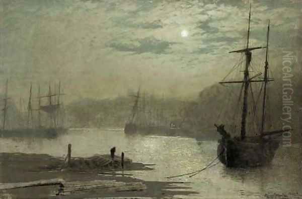 On the Esk, Whitby 2 Oil Painting by John Atkinson Grimshaw