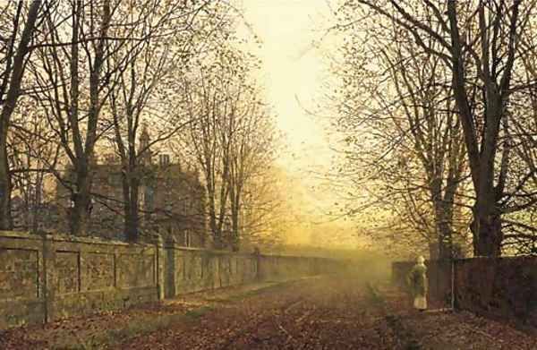 A Golden Idyll Oil Painting by John Atkinson Grimshaw