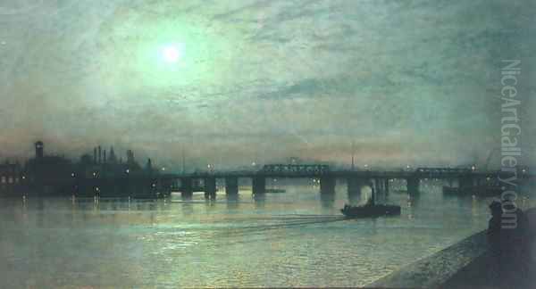 Battersea Bridge 1885 Oil Painting by John Atkinson Grimshaw