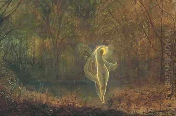 Autumn - 'Dame Autumn hath a mournful face' - Old Ballad Oil Painting by John Atkinson Grimshaw