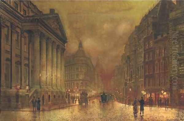 The Mansion House, London Oil Painting by John Atkinson Grimshaw