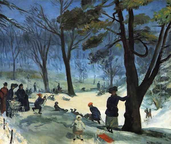 Central Park in Winter Oil Painting by William Glackens