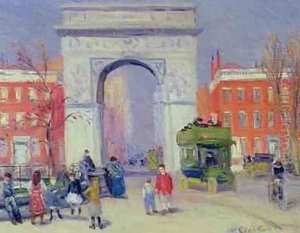 Washington Square Park Oil Painting by William Glackens