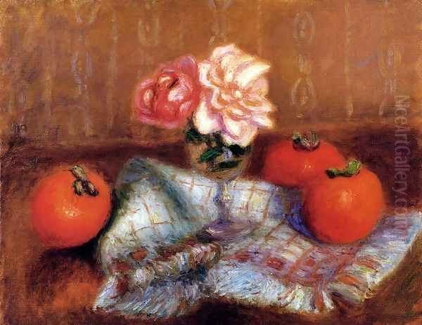 Roses And Persimmons Oil Painting by William Glackens