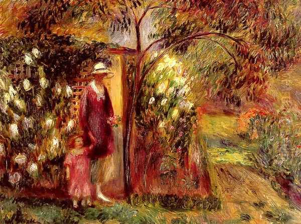 Two In A Garden Oil Painting by William Glackens