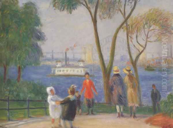 Carl Schurz Park New York 1922 Oil Painting by William Glackens