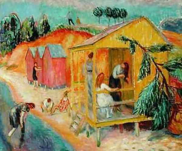 Bath Houses Oil Painting by William Glackens