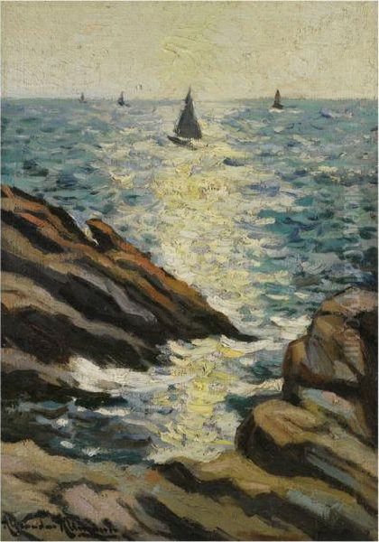 Sailing In The Sun, South Of France Oil Painting by Alexander Altmann