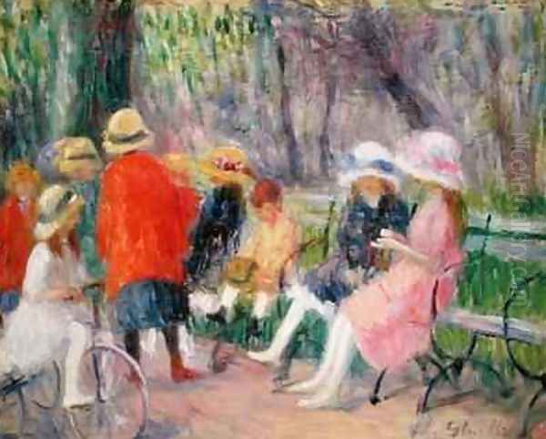 Children in the Park Oil Painting by William Glackens