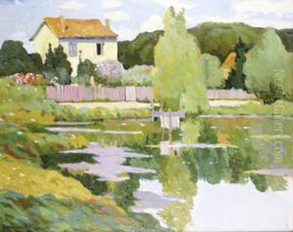 Petite Maison Au Bord De L'etang Oil Painting by Alexander Altmann