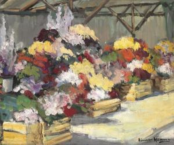 Marche Aux Fleurs Oil Painting by Alexander Altmann