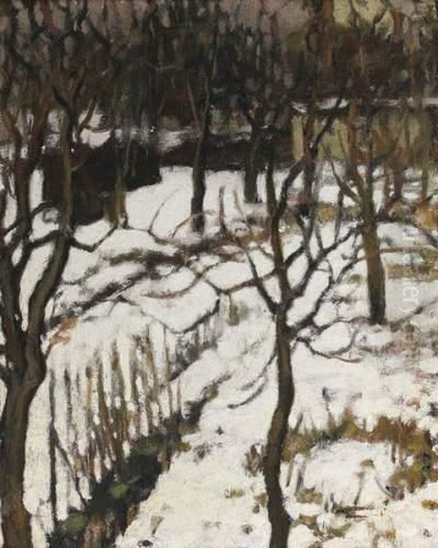 Paysage De Sous Bois Enneige Oil Painting by Alexander Altmann