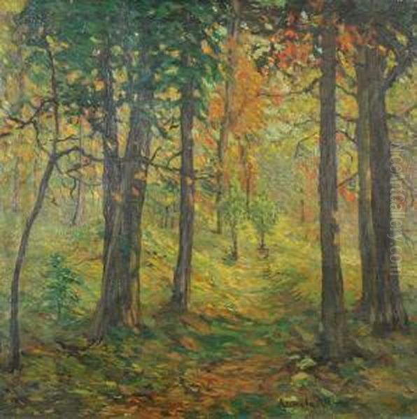 Autumn In The Forest Oil Painting by Alexander Altmann