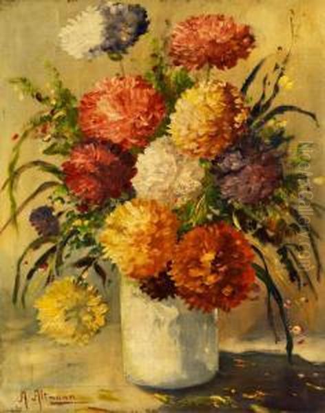 Blumenstrauss In Vase Oil Painting by Alexander Altmann