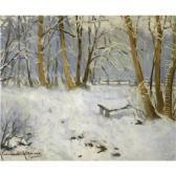 Winter Landscape Oil Painting by Alexander Altmann