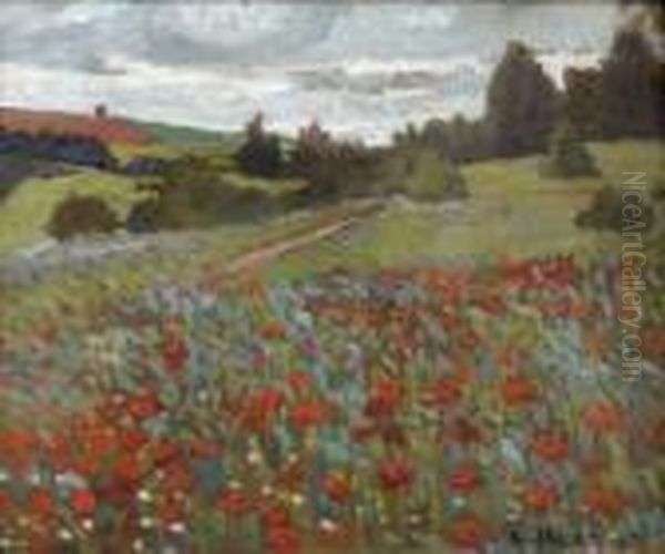 Champ De Coquelicots Oil Painting by Alexander Altmann