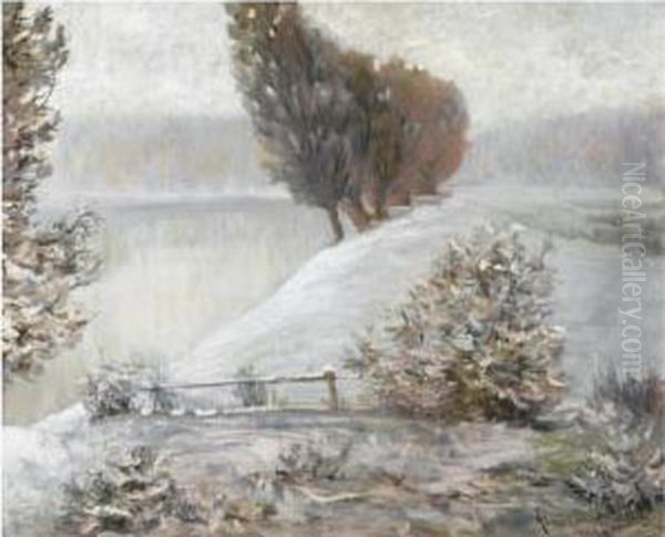 Winter Landscape Oil Painting by Alexander Altmann