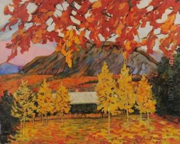 Paysage De Montagne En Automne Oil Painting by Alexander Altmann