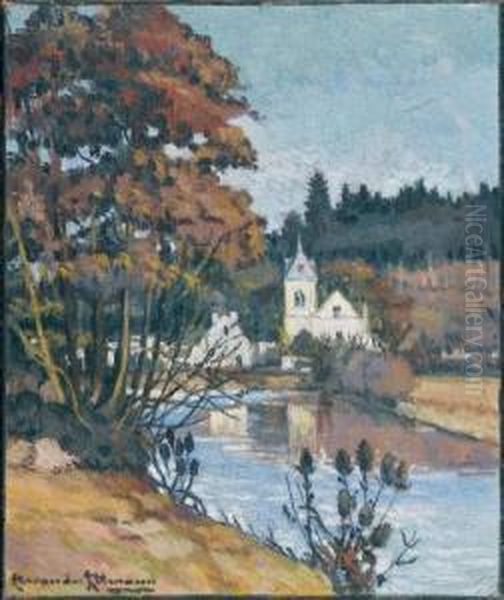 Eglise Au Bord D'une Riviere Oil Painting by Alexander Altmann