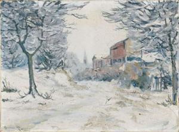 Maisons Sous La Neige Oil Painting by Alexander Altmann