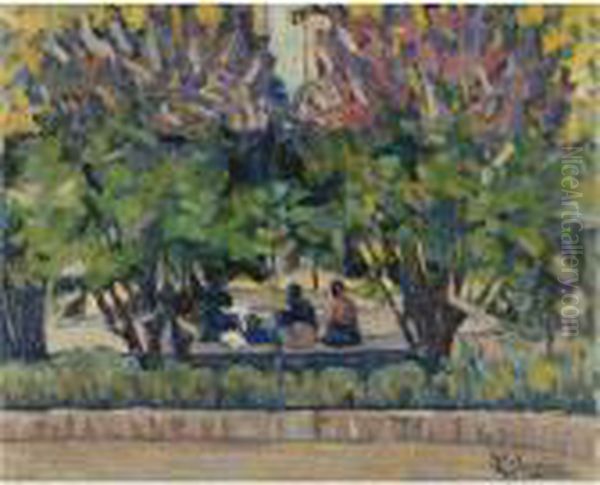 In The Park Oil Painting by Alexander Altmann