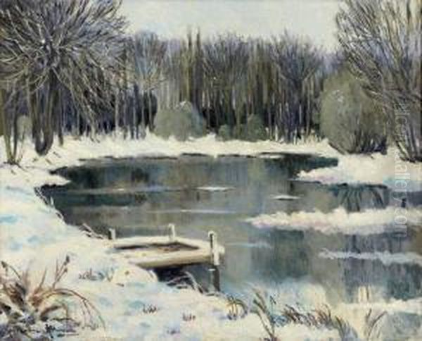 Paysage De Neige Oil Painting by Alexander Altmann