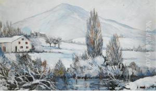 Winter Landscape Oil Painting by Alexander Altmann