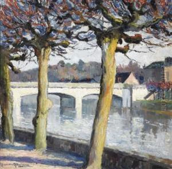 Les Arbres Devant Le Pont Oil Painting by Alexander Altmann