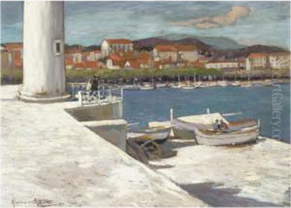 View Of Cannes Oil Painting by Alexander Altmann