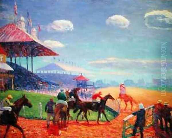 Racetrack Oil Painting by William Glackens