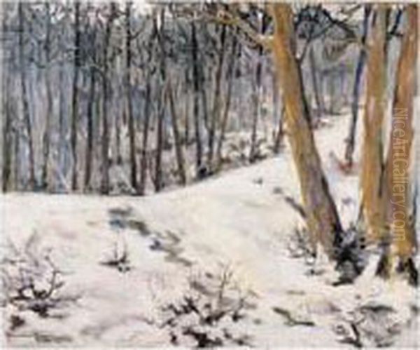 Sous-bois Enneige Oil Painting by Alexander Altmann