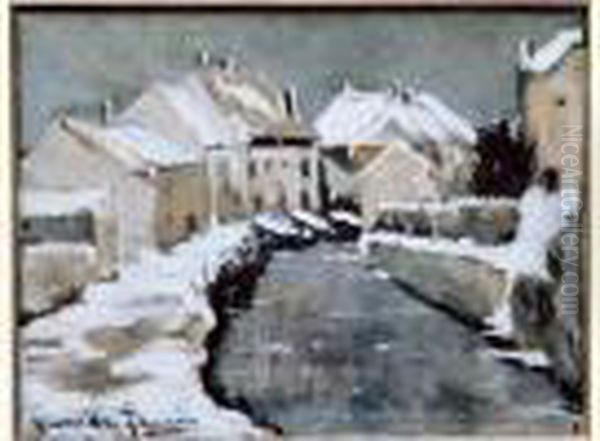 Village En Hiver Oil Painting by Alexander Altmann