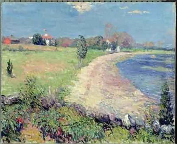 Curving Beach New England Oil Painting by William Glackens