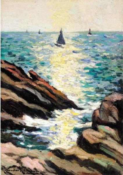 Sailing In The Sun, South Of France Oil Painting by Alexander Altmann