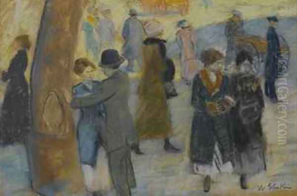 City Scene Oil Painting by William Glackens