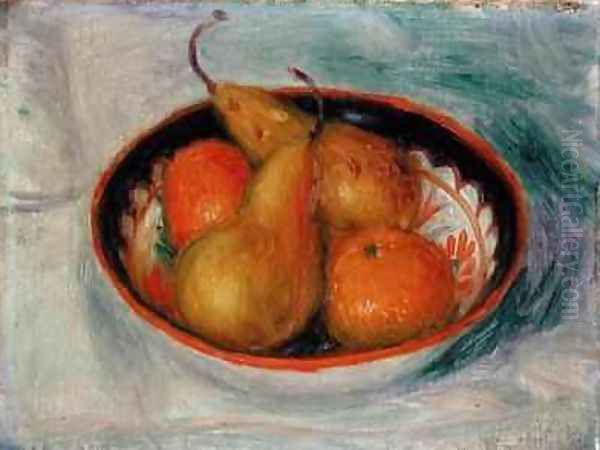 Pears and Oranges in a Bowl Oil Painting by William Glackens