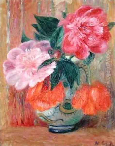 Poppies and Peonies Oil Painting by William Glackens