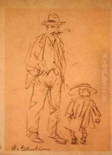 Man with Child Oil Painting by William Glackens