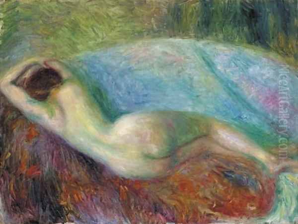 Reclining Nude Oil Painting by William Glackens