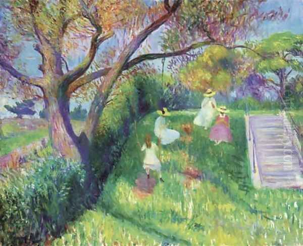 The Swing Oil Painting by William Glackens