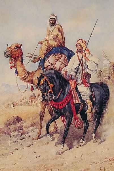 The Arab Caravan Oil Painting by Giuseppe Gabani