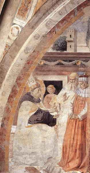 Conversion Of The Heretic (scene 15 East Wall) Oil Painting by Benozzo di Lese di Sandro Gozzoli