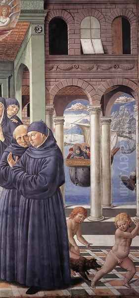 Death Of St Monica (detail) Oil Painting by Benozzo di Lese di Sandro Gozzoli