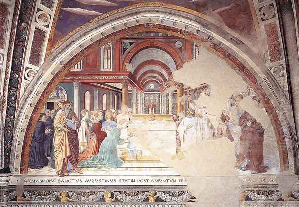 Blessing Of The Faithful At Hippo (scene 14 North Wall) Oil Painting by Benozzo di Lese di Sandro Gozzoli