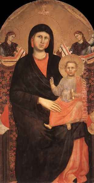 Madonna And Child With Sts Francis And Bernardine And Fra Jacopo Oil Painting by Benozzo di Lese di Sandro Gozzoli